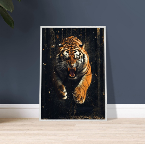 Tigre ( collezione natura e animali ) - con cornice in legno di vari colori