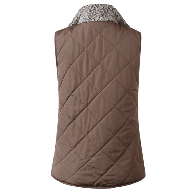 Gilet reversibile con tasca con zip da donna per autunno/inverno