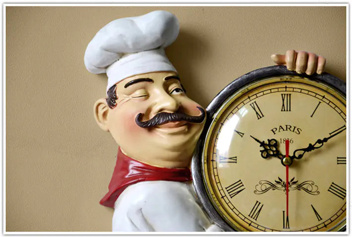 Orologio da parete 3D Chef - Decorazione creativa per la cucina