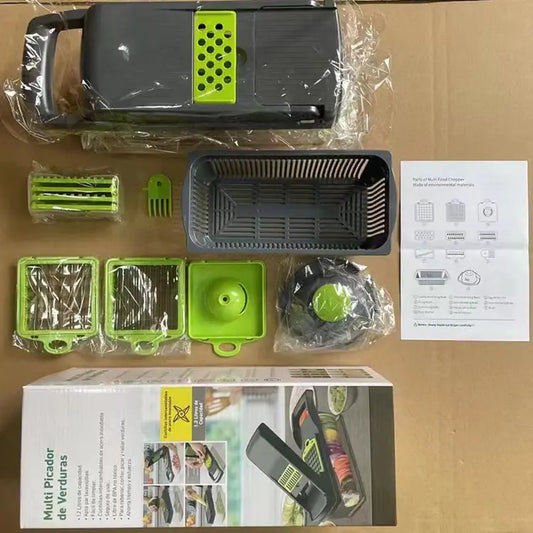 Gadget tritatutto e affettatrice manuale per verdure 12 in 1