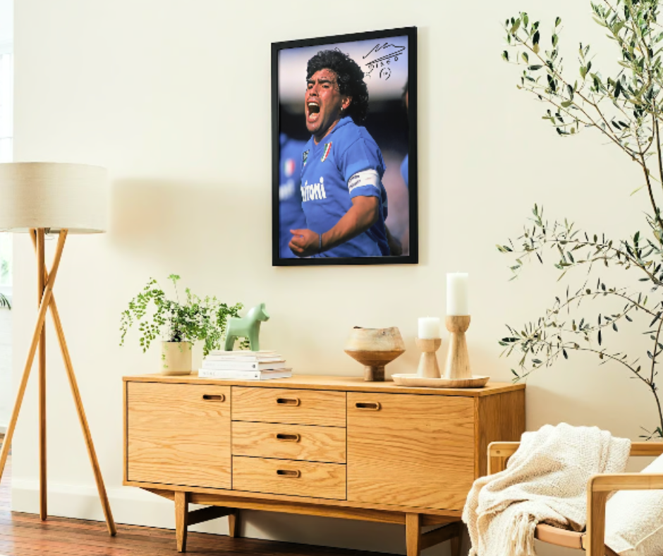 Diego Armando Maradona ( Autografato ) - Con cornice in Legno di vari colori ULTIM0 STOCK DISPONIBILE⏳