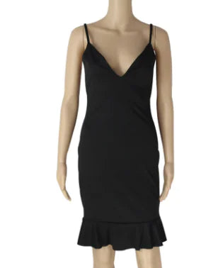 Abito slim fit con spalline sottili e schiena scoperta