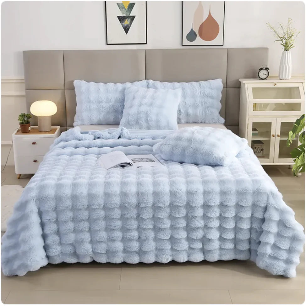 Coperta calda in pelliccia a doppio strato spesso