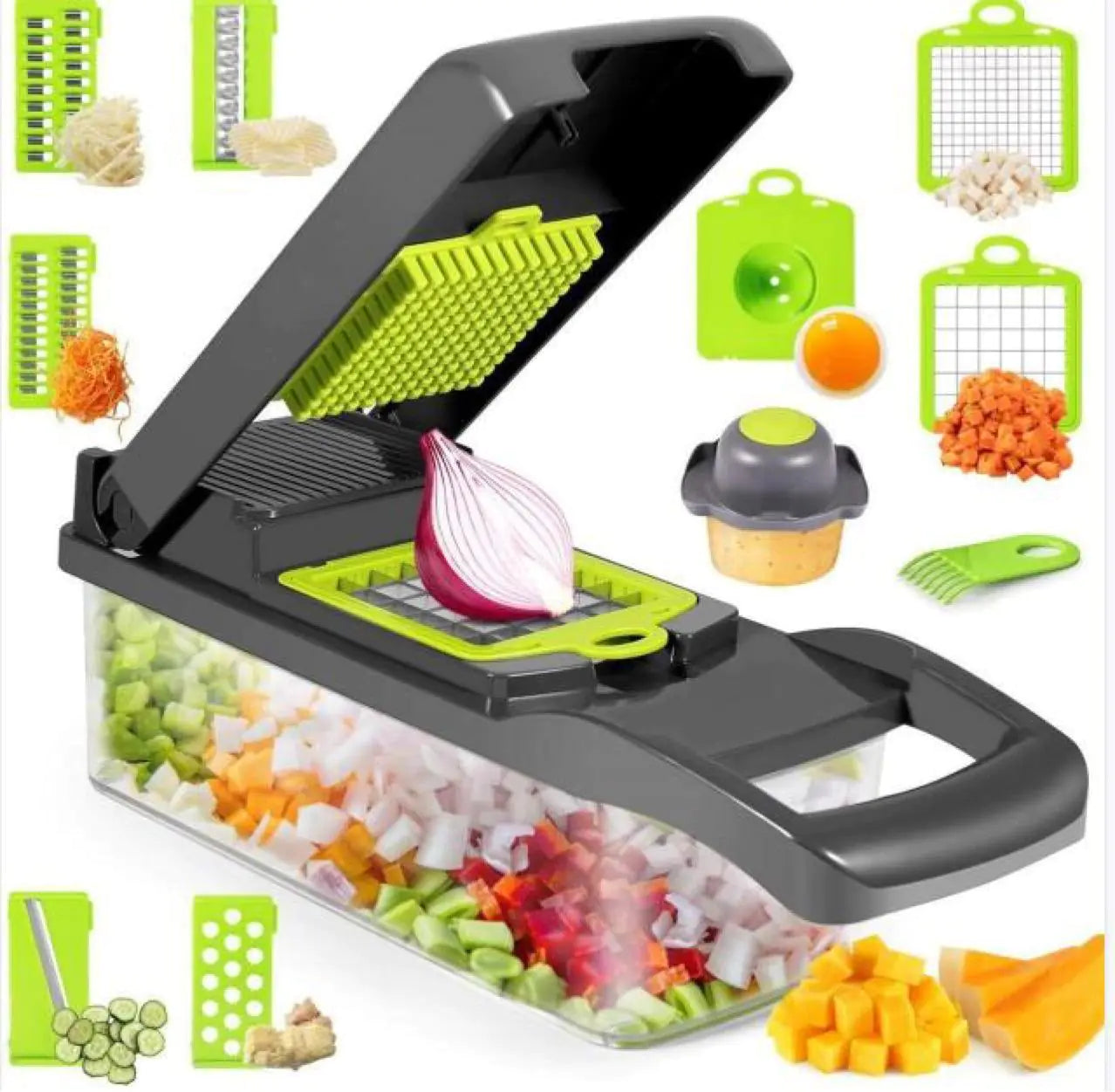 Gadget tritatutto e affettatrice manuale per verdure 12 in 1
