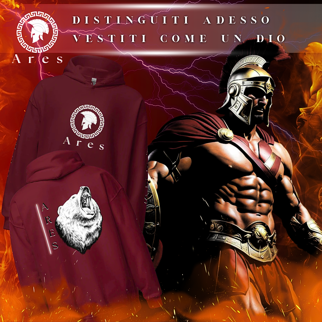 12 PEZZI RIMASTI!! Felpa – Ares (Collezione Lion) 🦁 Edizione Limitata - ULTIMI PEZZI🔥 -40% 🚚 Spedizione Gratis