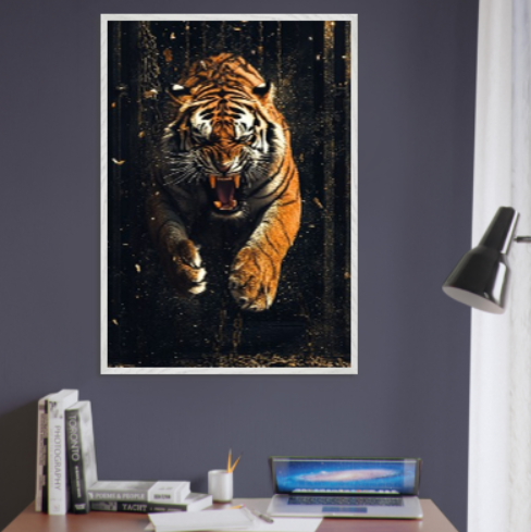 Tigre ( collezione natura e animali ) - con cornice in legno di vari colori