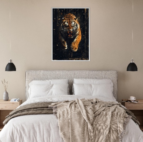 Tigre ( collezione natura e animali ) - con cornice in legno di vari colori