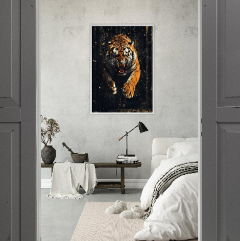 Tigre ( collezione natura e animali ) - con cornice in legno di vari colori