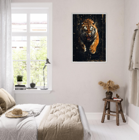 Tigre ( collezione natura e animali ) - con cornice in legno di vari colori