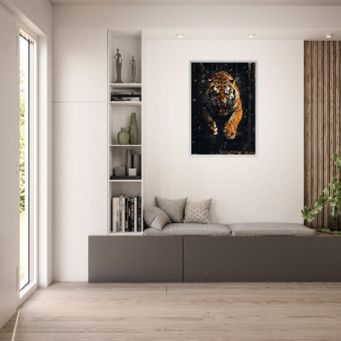 Tigre ( collezione natura e animali ) - con cornice in legno di vari colori