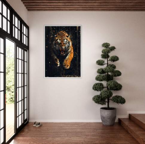 Tigre ( collezione natura e animali ) - con cornice in legno di vari colori