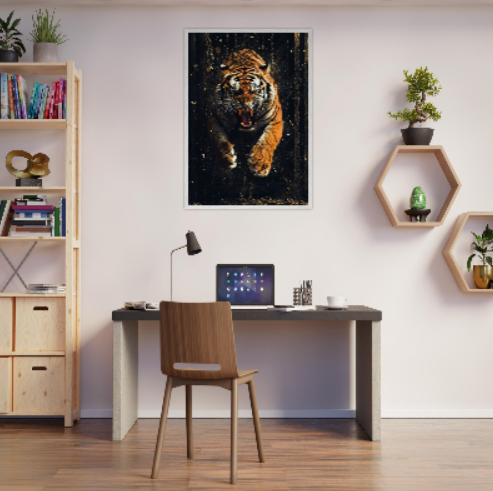 Tigre ( collezione natura e animali ) - con cornice in legno di vari colori