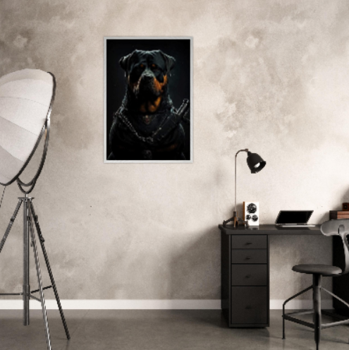 Rottweiler (Collezione Animali e Natura) con cornice in legno pregiato
