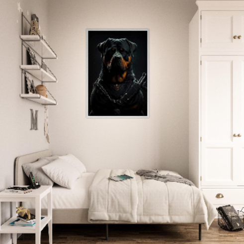 Rottweiler (Collezione Animali e Natura) con cornice in legno pregiato