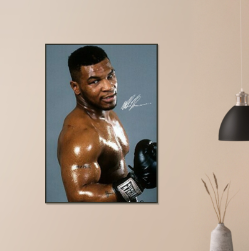 Iron Mike Tyson ( autografato ) - con Cornice in Alluminio