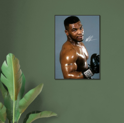 Iron Mike Tyson ( autografato ) - con Cornice in Alluminio