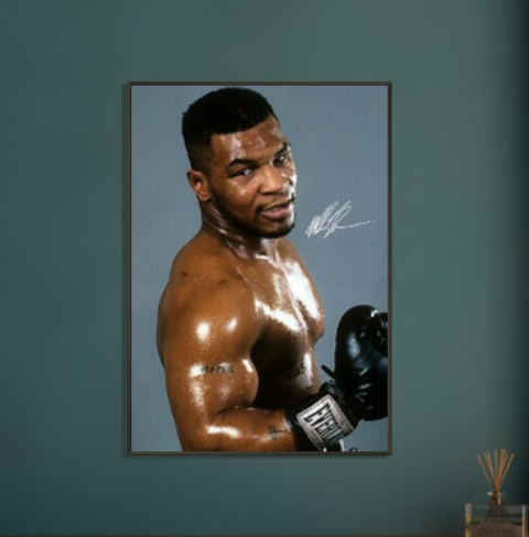 Iron Mike Tyson ( autografato ) - con Cornice in Alluminio