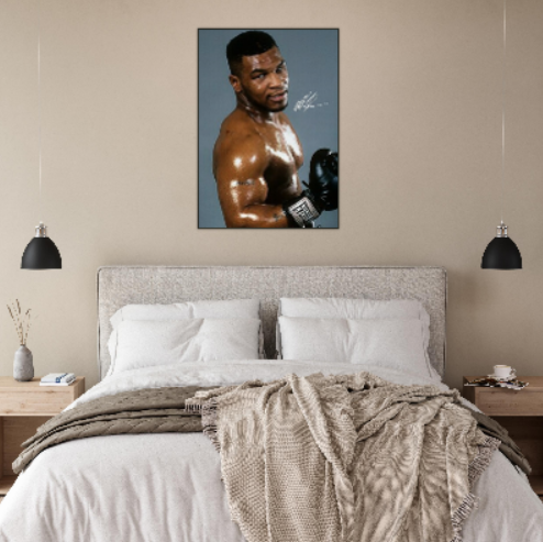 Iron Mike Tyson ( autografato ) - con Cornice in Alluminio