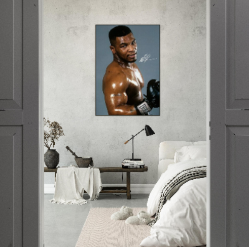 Iron Mike Tyson ( autografato ) - con Cornice in Alluminio