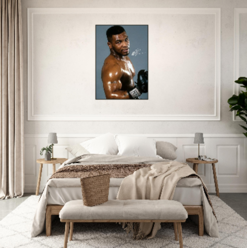 Iron Mike Tyson ( autografato ) - con Cornice in Alluminio