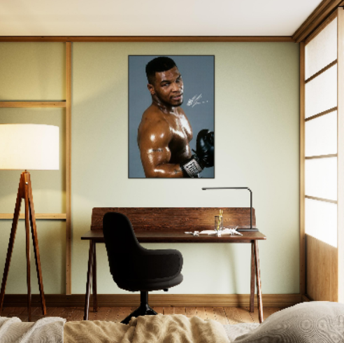 Iron Mike Tyson ( autografato ) - con Cornice in Alluminio