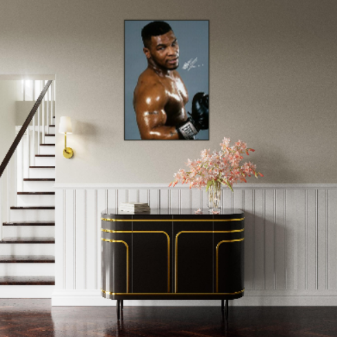 Iron Mike Tyson ( autografato ) - con Cornice in Alluminio