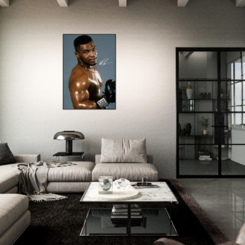 Iron Mike Tyson ( autografato ) - con Cornice in Alluminio