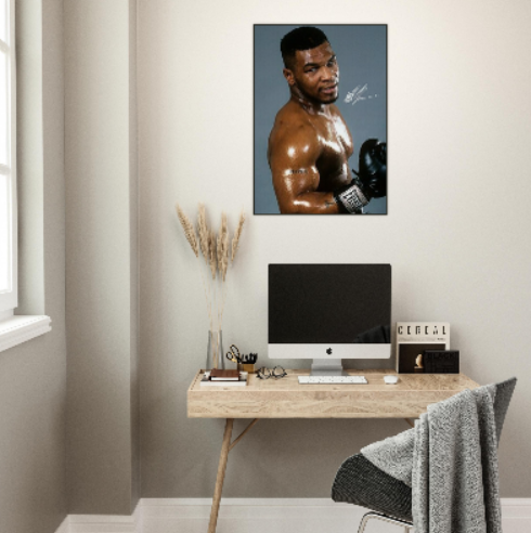 Iron Mike Tyson ( autografato ) - con Cornice in Alluminio