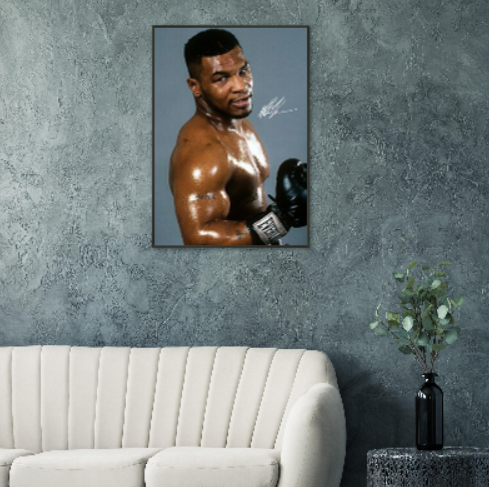 Iron Mike Tyson ( autografato ) - con Cornice in Alluminio