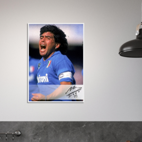 Diego Armando Maradona ( Autografato ) - Con cornice in Legno di vari colori ULTIM0 STOCK DISPONIBILE⏳