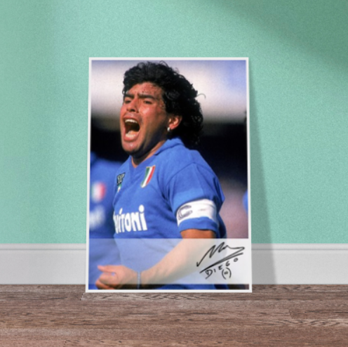 Diego Armando Maradona ( Autografato ) - Con cornice in Legno di vari colori ULTIM0 STOCK DISPONIBILE⏳