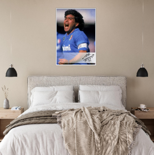 Diego Armando Maradona ( Autografato ) - Con cornice in Legno di vari colori ULTIM0 STOCK DISPONIBILE⏳