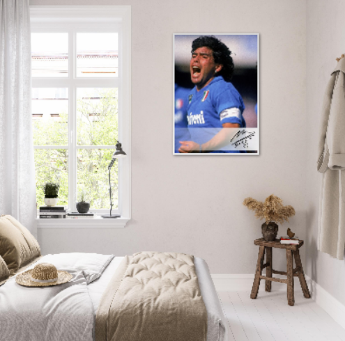 Diego Armando Maradona ( Autografato ) - Con cornice in Legno di vari colori ULTIM0 STOCK DISPONIBILE⏳