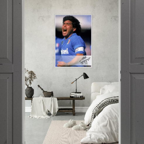 Diego Armando Maradona ( Autografato ) - Con cornice in Legno di vari colori ULTIM0 STOCK DISPONIBILE⏳
