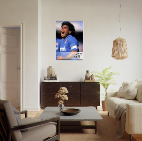 Diego Armando Maradona ( Autografato ) - Con cornice in Legno di vari colori ULTIM0 STOCK DISPONIBILE⏳