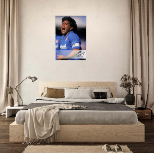 Diego Armando Maradona ( Autografato ) - Con cornice in Legno di vari colori ULTIM0 STOCK DISPONIBILE⏳