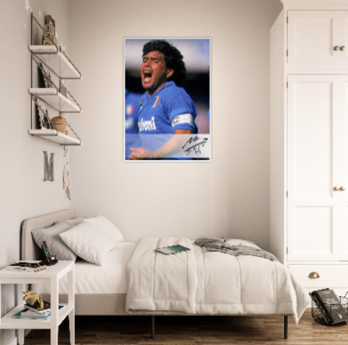 Diego Armando Maradona ( Autografato ) - Con cornice in Legno di vari colori ULTIM0 STOCK DISPONIBILE⏳