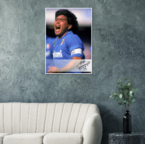 Diego Armando Maradona ( Autografato ) - Con cornice in Legno di vari colori ULTIM0 STOCK DISPONIBILE⏳