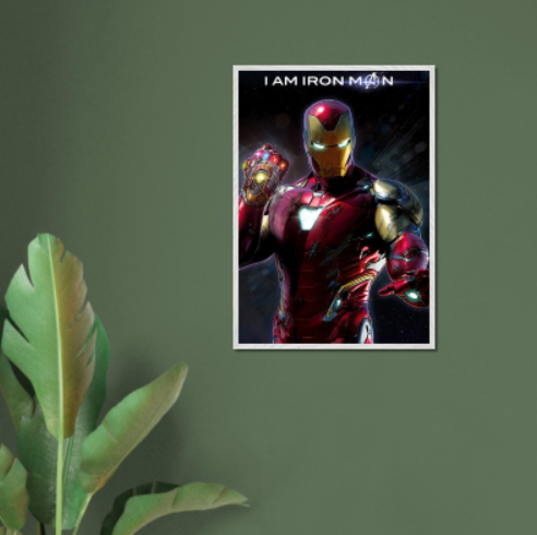 Iron Man ( Collezione Marvel e supereroi ) Con cornice in legno di vari colori.