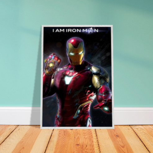 Iron Man ( Collezione Marvel e supereroi ) Con cornice in legno di vari colori.