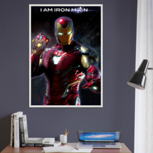 Iron Man ( Collezione Marvel e supereroi ) Con cornice in legno di vari colori.