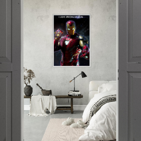 Iron Man ( Collezione Marvel e supereroi ) Con cornice in legno di vari colori.