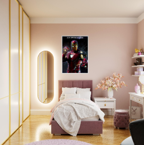 Iron Man ( Collezione Marvel e supereroi ) Con cornice in legno di vari colori.