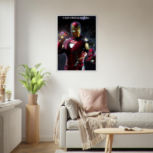 Iron Man ( Collezione Marvel e supereroi ) Con cornice in legno di vari colori.