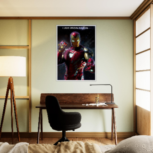 Iron Man ( Collezione Marvel e supereroi ) Con cornice in legno di vari colori.