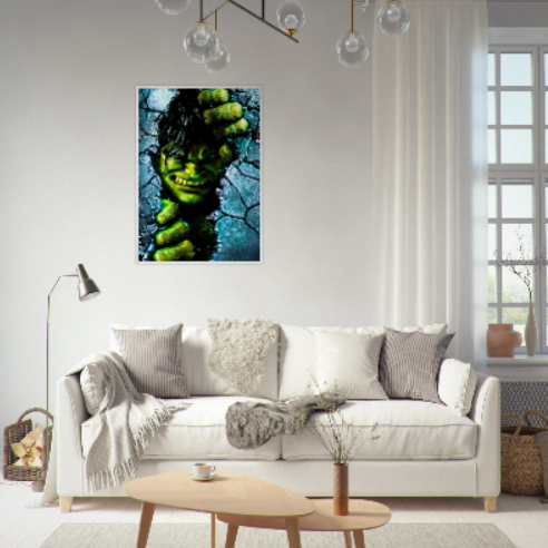 Hulk - ( collezione Marvel e Supereroi ) con cornice in legno di vari colori .. Prodotto in arrivo..