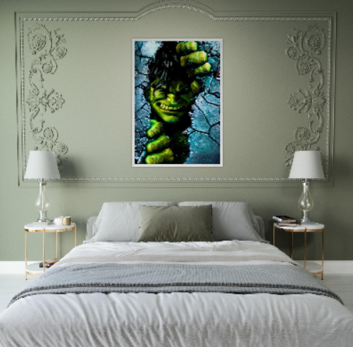 Hulk - ( collezione Marvel e Supereroi ) con cornice in legno di vari colori .. Prodotto in arrivo..
