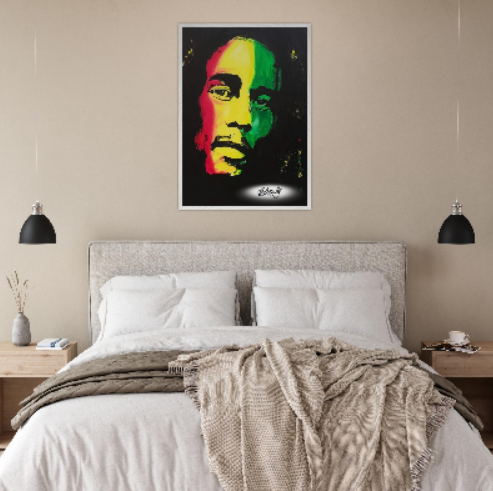 Bob Marley Autografato ( Collezione personaggi famosi ) Con cornice in legno pregiato di vari colori
