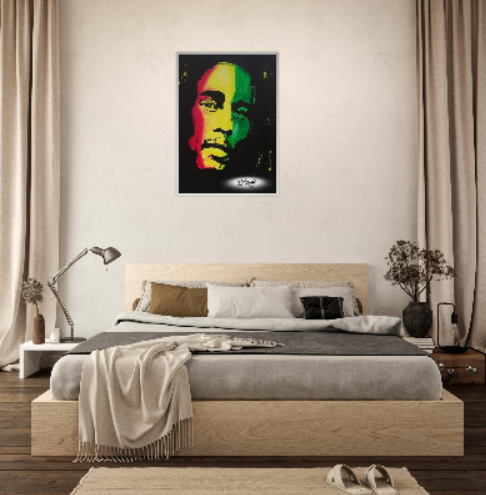 Bob Marley Autografato ( Collezione personaggi famosi ) Con cornice in legno pregiato di vari colori