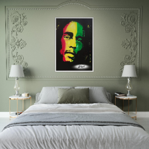 Bob Marley Autografato ( Collezione personaggi famosi ) Con cornice in legno pregiato di vari colori